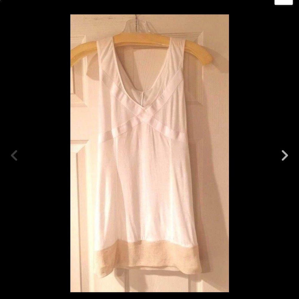 VPL 100% COTTON TANK WITH CREME BORDER Size P